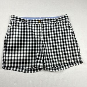 Talbots Weekend Chino Shorts 10P Black White Gingham Check Cotton Preppy Summer